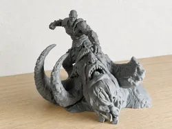 kratos vs troll diorama  - Free 3D Print Model