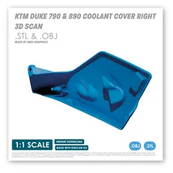 KTM DUKE 790 & 890 COOLANT COVER RIGHT 3D SCAN (.OBJ AND .STL)