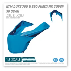 KTM DUKE 790 & 890 FUELTANK COVER 3D SCAN (.OBJ AND .STL)