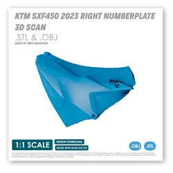 KTM SXF450 2023 RIGHT NUMBERPLATE 3D SCAN (.BLEND, .OBJ & .STL)