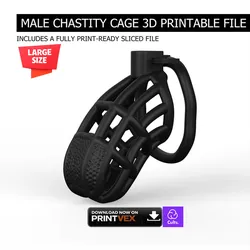 Male Chastity Cage STL Ventilated Open Frame Secure Design Male Chastity Cage Large size