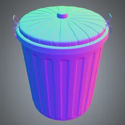 Plastic outdoor trash bin