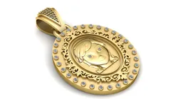 Princess Portrait Pendant 3D Printable Jewelry 3D Print Model in Pendants 639901