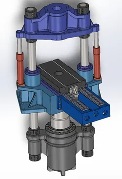 Pull down four column hydraulic press 315t SolidWorks