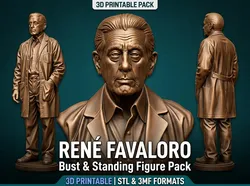 RENE FAVALORO Bust and Figure 3D Printable pack 3D Print Model in Sculpture 640331
