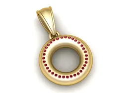 Ruby Circle Pendant 3D Printable Model 3D Print Model in Pendants 641009
