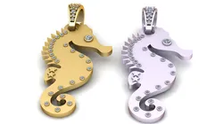 Seahorse Pendant 3D Printable Jewelry Model 3D Print Model in Pendants 639899