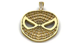 Spider Web Mask Pendant 3D Printable Jewelry Model 3D Print Model in Pendants 639906