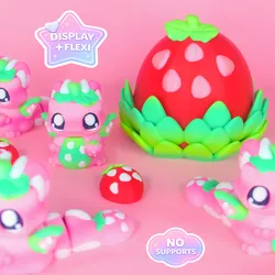 Strawberry Dragon and Egg-No Supports-Print in Place