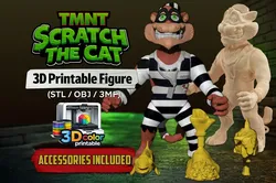TMNT Scratch the cat color 3d printable and renderable v2 3D Print Model in Monsters & Creatures 640172