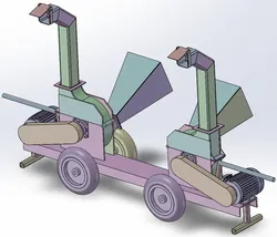 Wood cutting machine SolidWorks