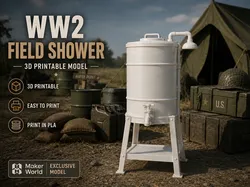 WW2 Field Shower Station – Military Camp - Free 3D Print Model