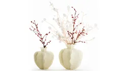 Bouquet dried flowers holly lunaria branches vase decor 666