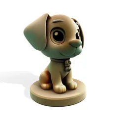 Cute Golden Dog Low-Poly Stylized Figurine for 3D Printing 3D Print Model in Animals 609500