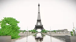 Eiffel Tower and Trocadro Gardens Paris Landmark