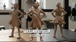 Fearless Girl Printable and renderable 3D Print Model in Child 609731