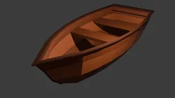 Low Poly Rowboat Low-poly