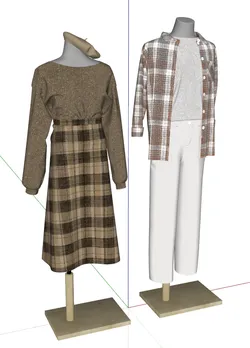 Modern Clothing Store Basic Display Model Set