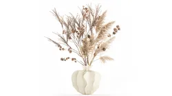Realistic autumn bouquet dried pampas branches vase decor