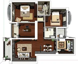 Three-bedroom overall decoration display plan
