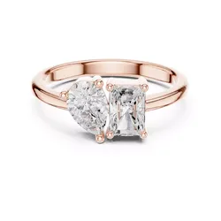 Toi Et Moi Pear and Radiant Cut Engagement Ring 3DM STL Video