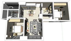 Whole house interior design three-bedroom space
