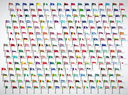 World Countries Flags Pack Toon Style Low Poly - All Country Flags - World Flags