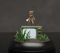 3D Diorama of Mono on Vintage TV 3D Print Model in Toys 611610