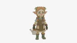 Adorable Tiny Gnome Botanist with Watering Can