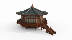An octagonal Buddhist temple in ancient Asian architecture
