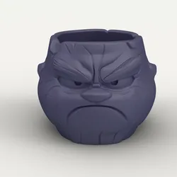 Angry Log Face Planter - Grumpy Tree Stump Pot - Funny Cartoon STL