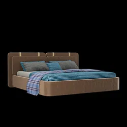 Bed with pillows and blanket 018