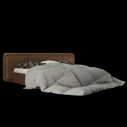 Bed with pillows and blanket 025