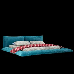 Bed with pillows and blanket 031