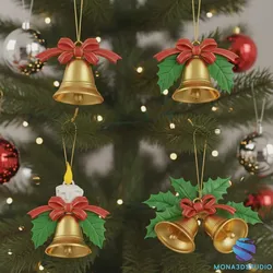 Christmas Ornament Set Printable Bells Candle for X-mas Tree 3D Print Model in Decor 611360