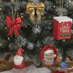 Christmas Tree Ornament 3D Set 3D Print Model in Decor 611346