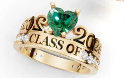 Class of 2026 Heart Ring Graduation Ring CAD 3D Print Model in Rings 611164
