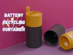 Contenedor de Reciclaje de Baterías | Papelera de Montaje en Pared - Modelo de impresión 3D gratuito