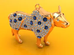 Cow Pendant - Buffalo pendant - Bull pendant - Gaur pendant - N3062 3D Print Model in Pendants 610536