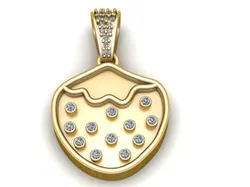 Diamond Drop Heart Pendant 3D Print Model in Pendants 612635