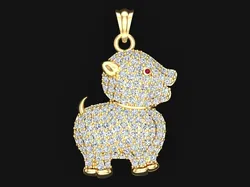 Dog pendant - Pet pendant - Puppy pendant - N262 3D Print Model in Pendants 610621
