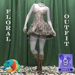 Floral Outfit for Genesis 9