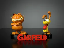 Garfield Odie Garfield Logo Fan Art Set 3D Print Model in Toys 611836