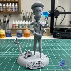 Guybrush Threepwood Monkey Island 3 Diorama STL 3D Print Presupported 3D Print Model in Toys 611527