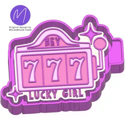 HEY 777 LUCKY GIRL Freshie STL Mold Housing