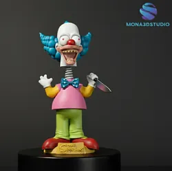 Krusty the Clown Bobblehead Doll - Halloween Edition 3D Print Set with Interchangeable Heads Sprin 3D Print Model in Toys 611382