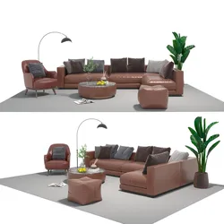 Leather sofa set 04