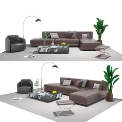Leather sofa set 08