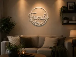 Letrero de pared decorativo familiar – Decoración elegante para el hogar - Modelo de impresión 3D gratuito