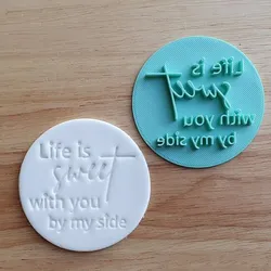 Life is Sweet Cookie Cutter - Candy Valentine's Day Love Cookie Stamp Embosser